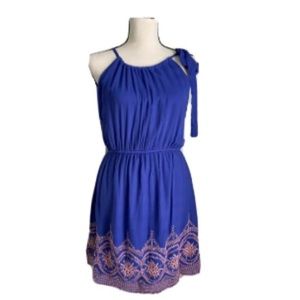Papermoon For Stitch Fix Blue Viviene Embroidered Dress